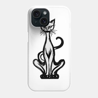 Retro 1970's Funky Groovy White Jazz Cat Cartoon Phone Case