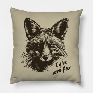 Hand drawn fox giving zero fox Pillow
