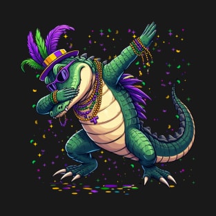 Mardigator Mardi Gras Dabbing Alligator Costume Men Women T-Shirt