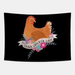 Crazy Chicken Lady Tapestry