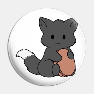 Macaron black Fox Pin