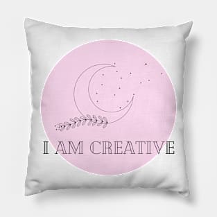 Affirmation Collection - I Am Creative (Pink) Pillow