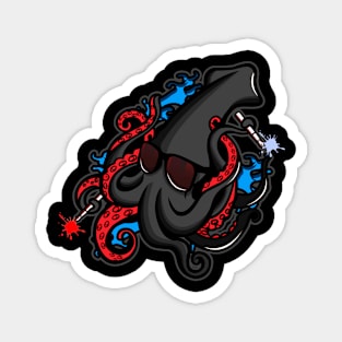 Urban Ocean Squid (Black) Magnet