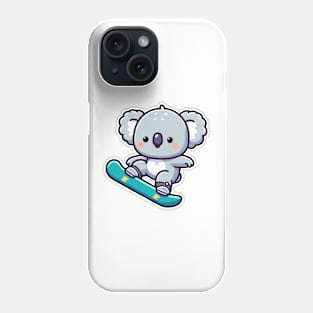 Funny koala Snowboarding Phone Case