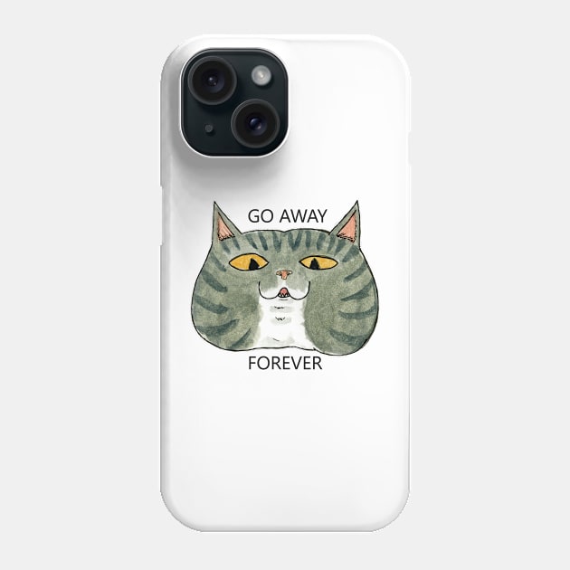 Go-Away Cat Phone Case by famousdinosaurs