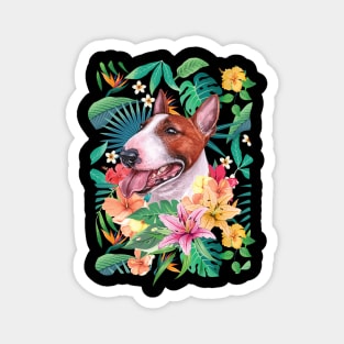 Tropical Red and White Bull Terrier Magnet