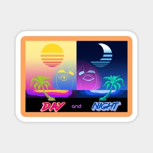 Retro Day and Night Magnet