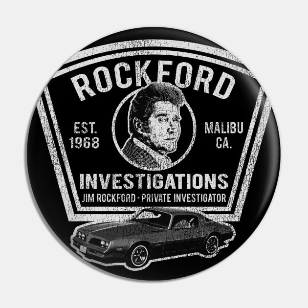 Jim Rockford Private Investigator Patch Pin by Alema Art