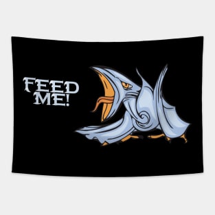 Hungry Blue Flying Dinosaur Tapestry