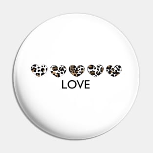 Leopard Print Hearts with ''love'' text Pin