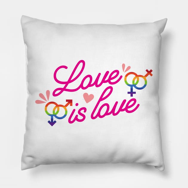 love is love lgbt gay pride Pillow by Dog & Rooster