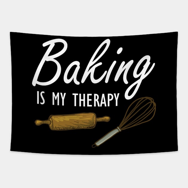 Baker - Baking is my therapy Tapestry by KC Happy Shop