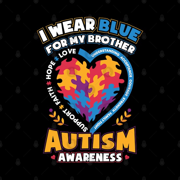 Autism Awareness I Wear Blue for My Brother by aneisha