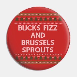 Bucks Fizz and Brussels Sprouts - Christmas Knit Pin