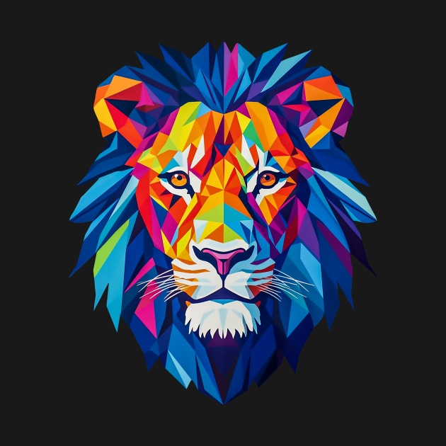 Colourful Geometric Lion by Digital Perception