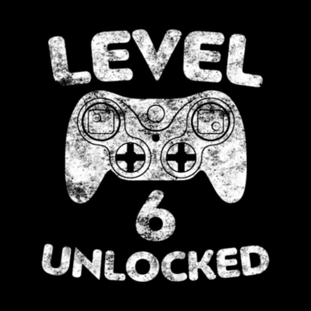 Kids Level 6 Unlocked 6Th Video Gamer Birthday by MaciGalloway3