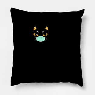 Halloween Black Cat Mask Cover Your Meowth Cat Lovers Pillow