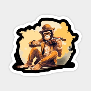 Monkey Playing Violin Magnet