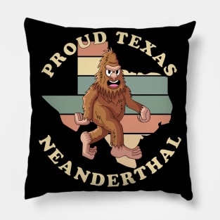 Proud Texas American Neanderthal Funny Retro Vintage Pillow