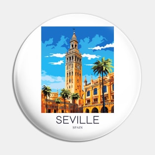 A Pop Art Travel Print of Seville - Spain Pin