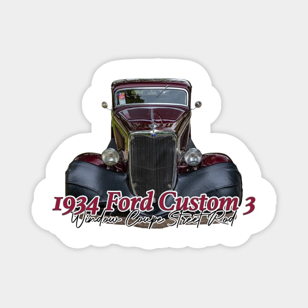 1934 Ford Custom 3 Window Coupe Street Rod Magnet by Gestalt Imagery