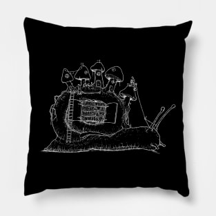 The Snail Library (white) Pillow