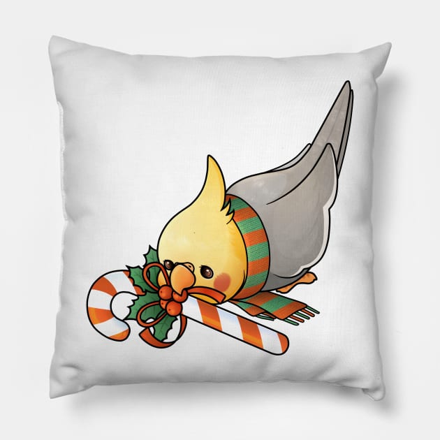 Christmas Cockatiel Pillow by Maryoshi-143