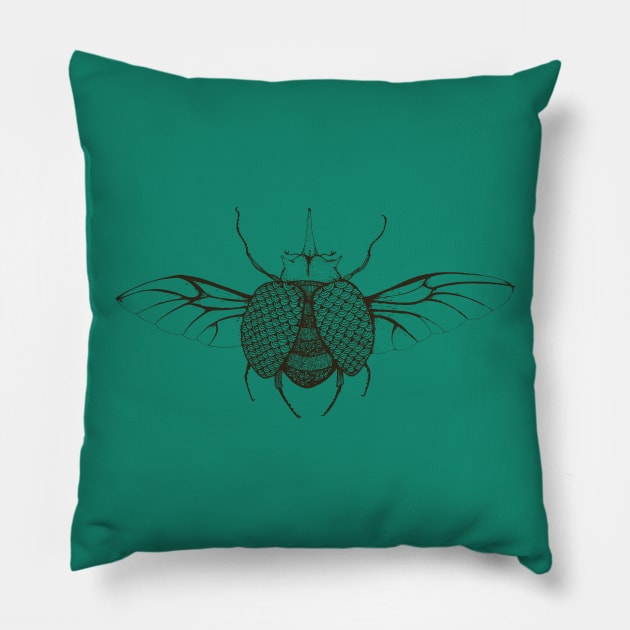 Rhino Beetle Pillow by Freja