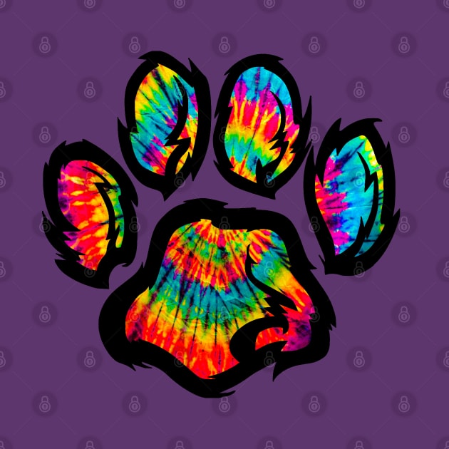 Furry Paw Print Fursuit Tie Dye Fursona by Surfer Dave Designs