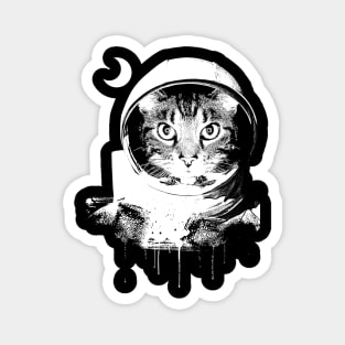 BW Astronaut Cat Magnet