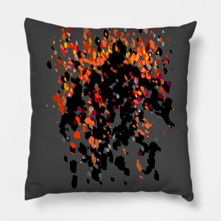 Burning Man Figure In Flames Pillow