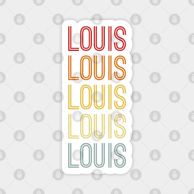 Louis Name Vintage Retro Pattern Magnet by CoolDesignsDz