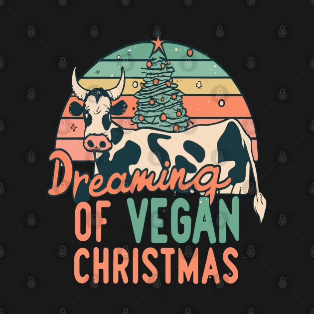 Cute Cow I'm Dreaming of a Vegan Christmas Funny Men Women by rhazi mode plagget