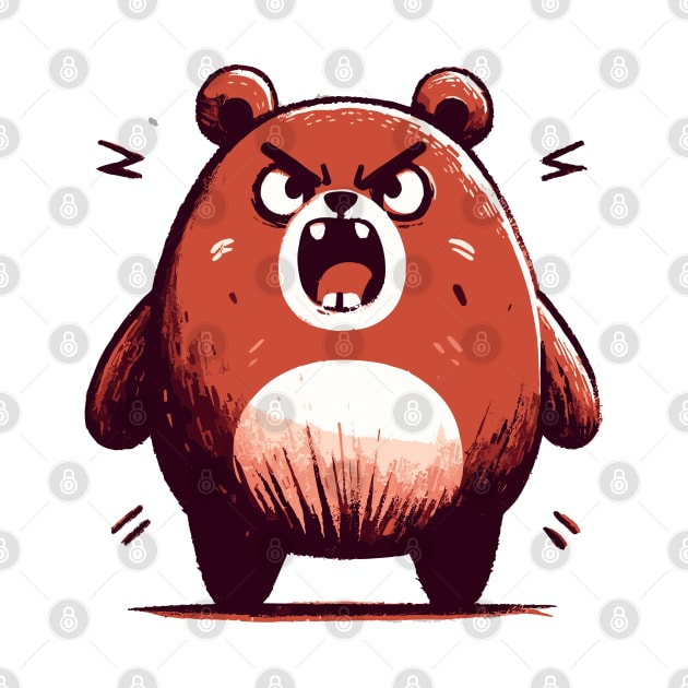 Cartoon angry bear by Evgmerk