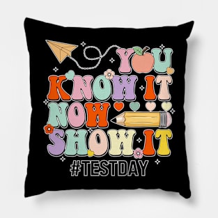 Groovy You Know It Now Show It Testing Day  Kids Funny Pillow