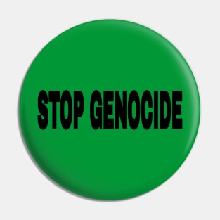 STOP GENOCIDE - Black and White - Double-sided Pin