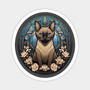 Siamese Cat Art Nouveau Magnet