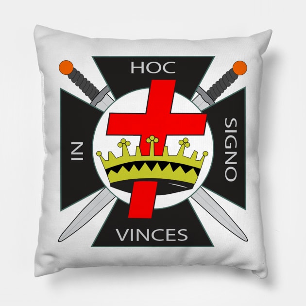 Freemasons Masonic York Rite In Hoc Signo Vinces in red and Black Pillow by hclara23