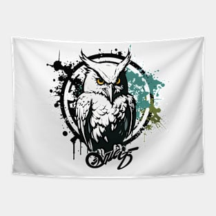 Graffiti Paint Owl Bird Creative Tapestry