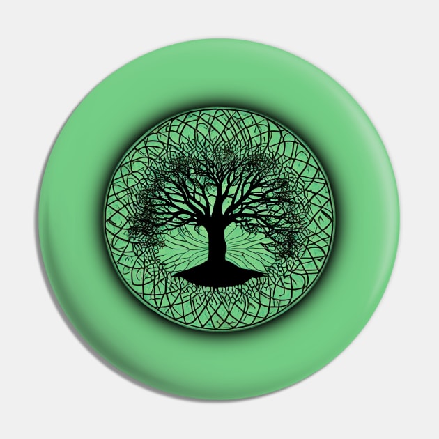 Tree of Life Circle Green Pin by PNPTees