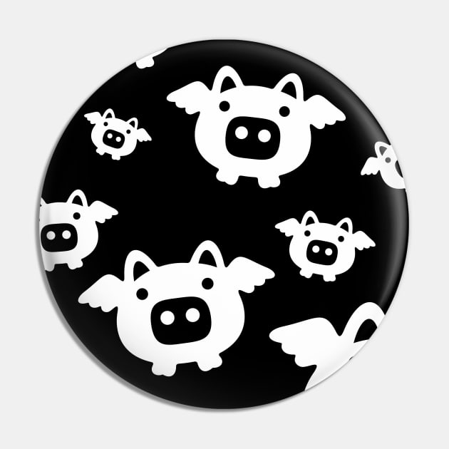 Pig White Pattern Pin by XOOXOO