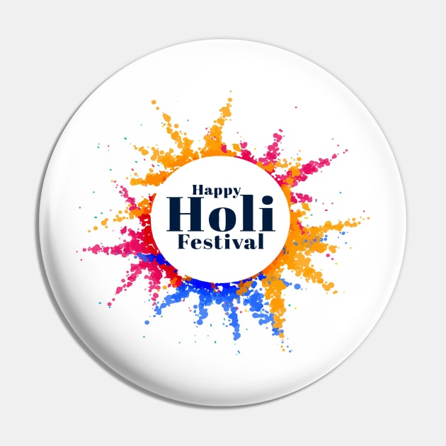 Colorful Abstract Holi Festival Pin by jobieh shop