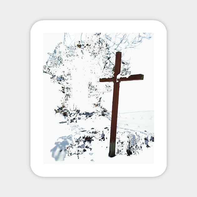 Cross in the Snow Magnet by aldersmith