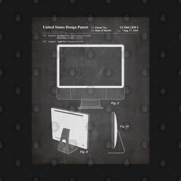 Imac Computer Patent - Apple Fan Tech Home Office Art - Black Chalkboard by patentpress