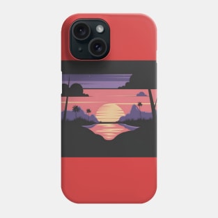 Retro vintage sunset beach Phone Case