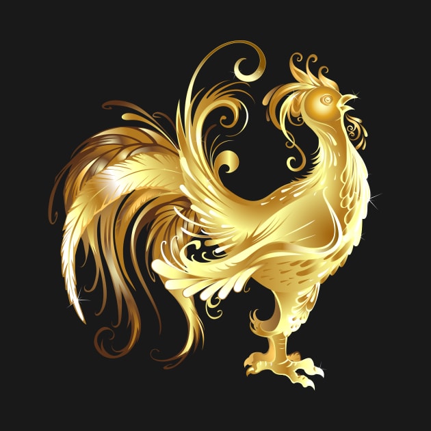 gold rooster by Blackmoon9