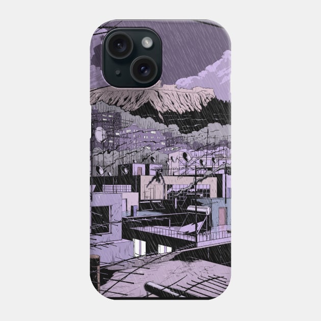 Athens In The Storm Phone Case by Hellustrations