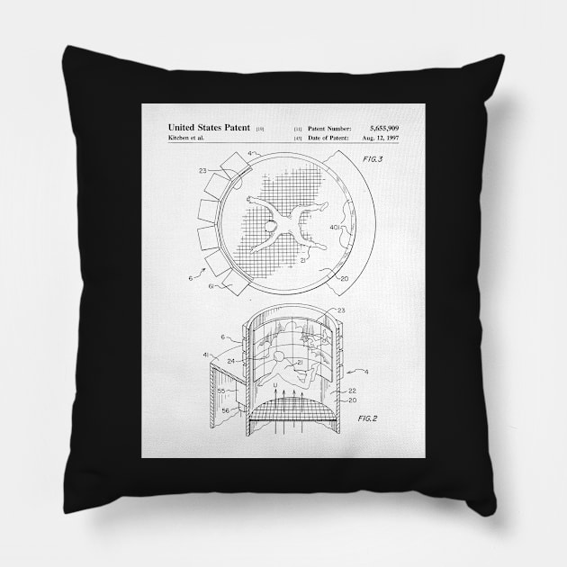 Skydiving Wind Tunnel Patent - Sky Diving Art - Black And White Pillow by patentpress