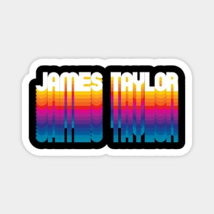 Retro James Proud Name Personalized Gift Rainbow Style Magnet