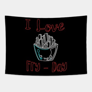 I Love Fry-Day Cute Fast Food Novelty Design Tapestry